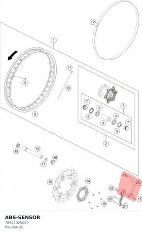 Diagram preview: ABS-SENSOR (76542025000)