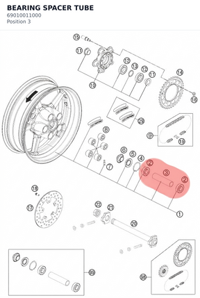 Diagram preview: BEARING SPACER TUBE (69010011000)