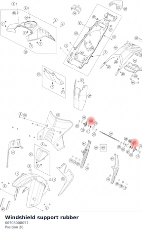 Diagram preview: Windshield support rubber (60708008057)