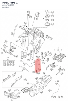 Diagram preview: FUEL PIPE 1 (60307016050)