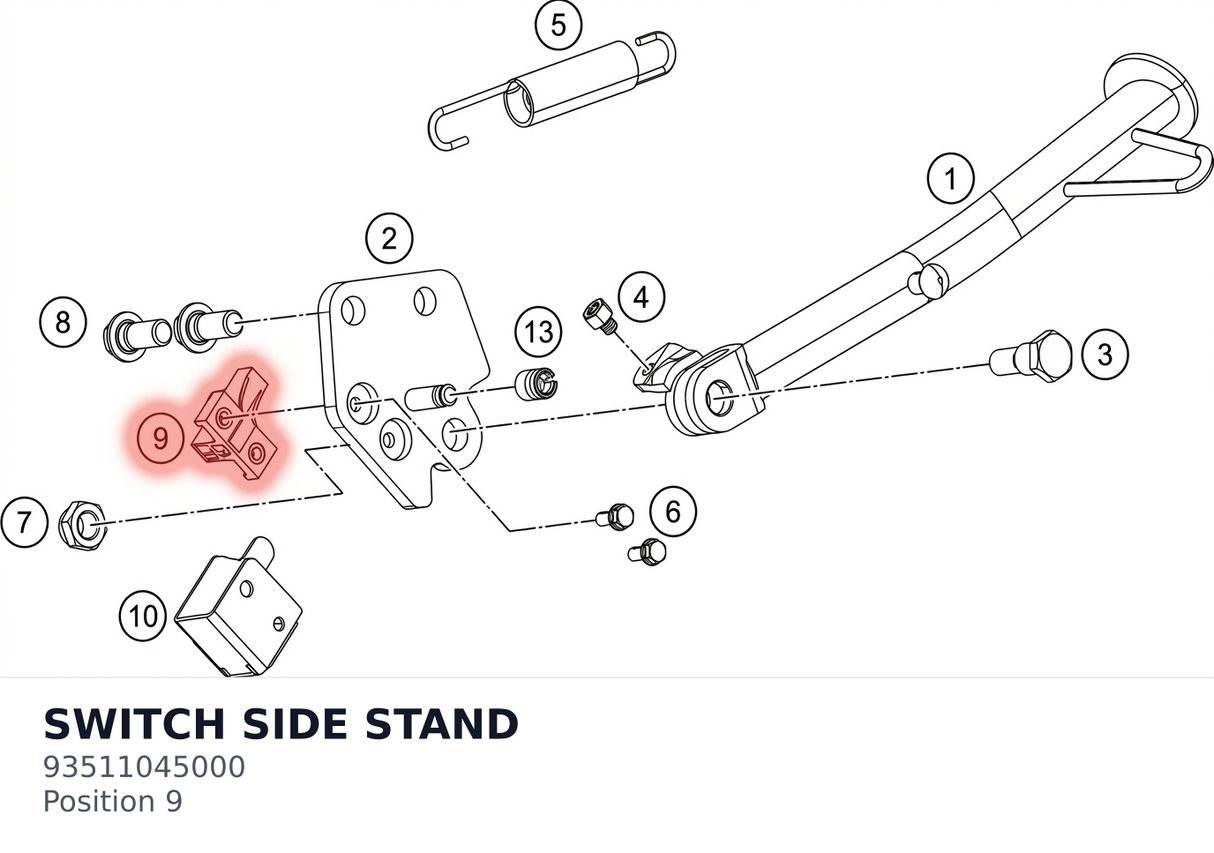 Diagram preview: SWITCH SIDE STAND (93511045000)
