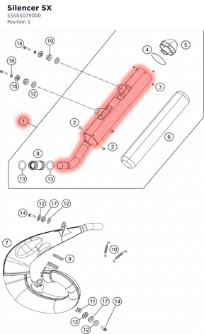 Diagram preview: Silencer SX (55505079000)