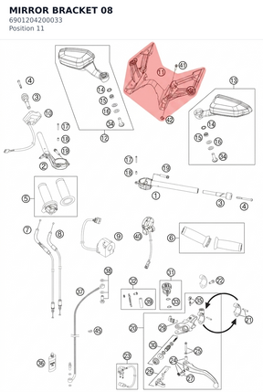 Diagram preview: MIRROR BRACKET              08 (6901204200033)