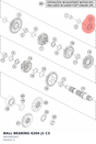 Diagram preview: BALL BEARING 6204 J1 C3 (0625062043)