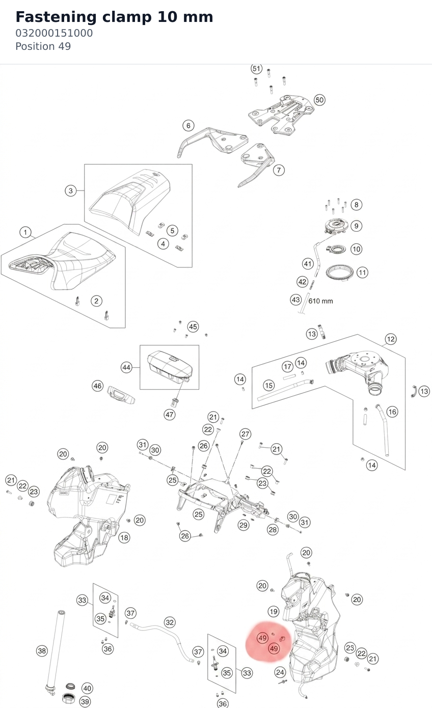 Diagram preview: Fastening clamp 10 mm (032000151000)