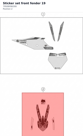Diagram preview: Sticker set front fender 19 (79508096300)
