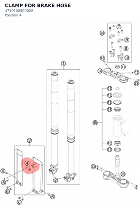 Diagram preview: CLAMP FOR BRAKE HOSE (4710108500028)