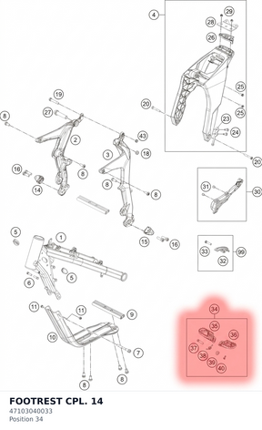 Diagram preview: FOOTREST CPL. 14 (47103040033)