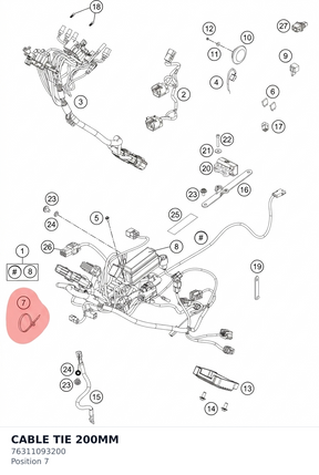 Diagram preview: CABLE TIE 200MM (76311093200)