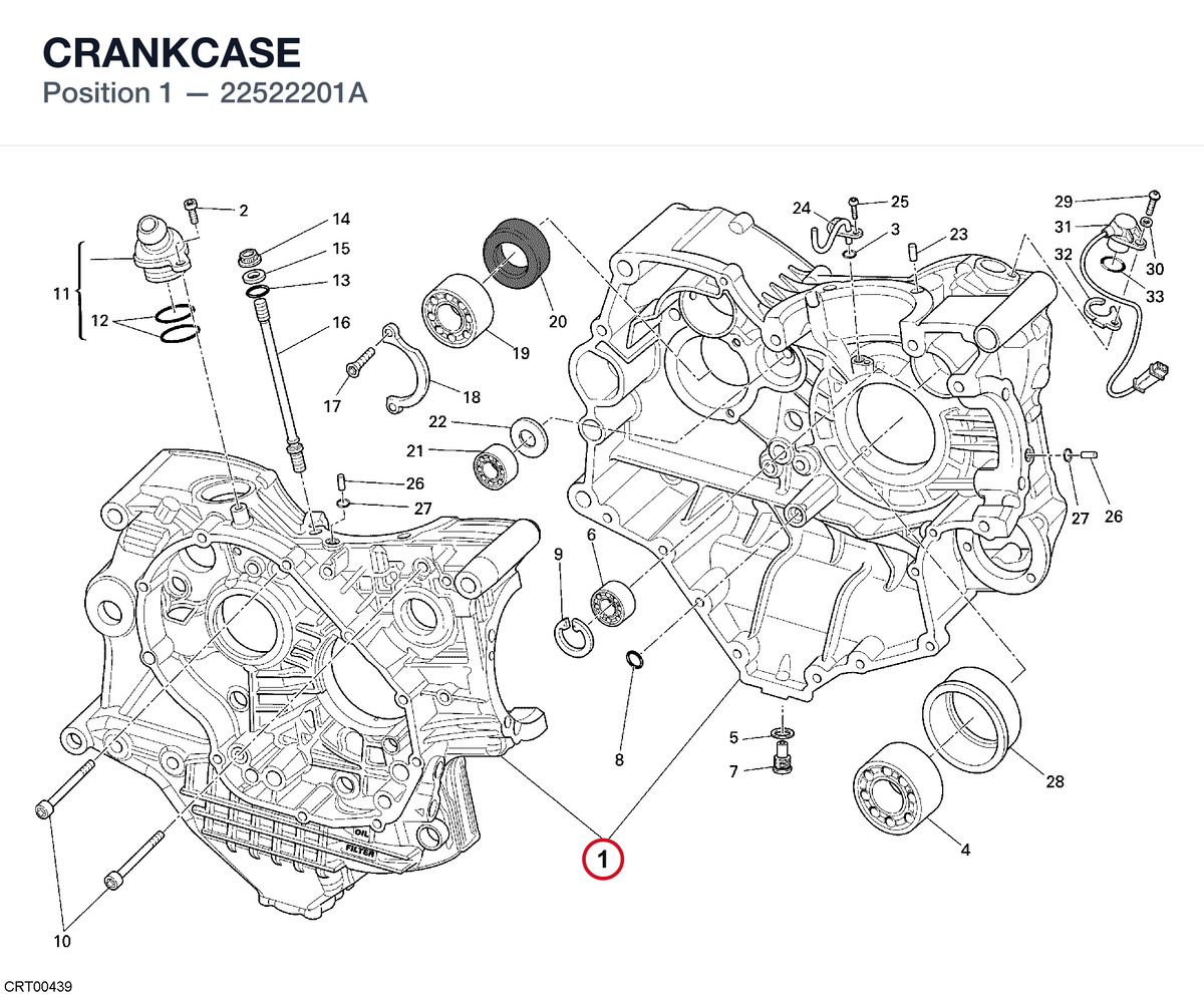 CRANKCASE 22522201A diagram position