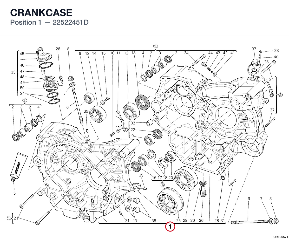 CRANKCASE 22522451D diagram position