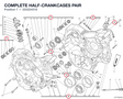 COMPLETE HALF-CRANKCASES PAIR 22522451E diagram position