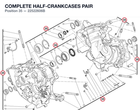COMPLETE HALF-CRANKCASES PAIR 22522606B diagram position