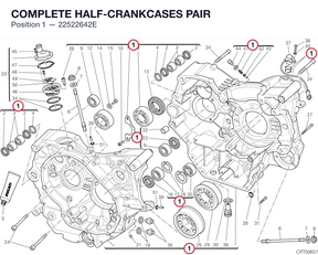 COMPLETE HALF-CRANKCASES PAIR 22522642E diagram position
