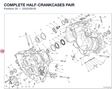 COMPLETE HALF-CRANKCASES PAIR 22523281B diagram position