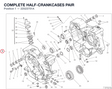 COMPLETE HALF-CRANKCASES PAIR 22523701A diagram position