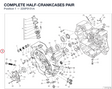 COMPLETE HALF-CRANKCASES PAIR 225P0151A diagram position