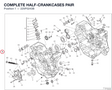 COMPLETE HALF-CRANKCASES PAIR 225P0243B diagram position