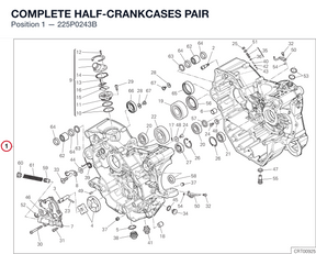 COMPLETE HALF-CRANKCASES PAIR 225P0243B diagram position