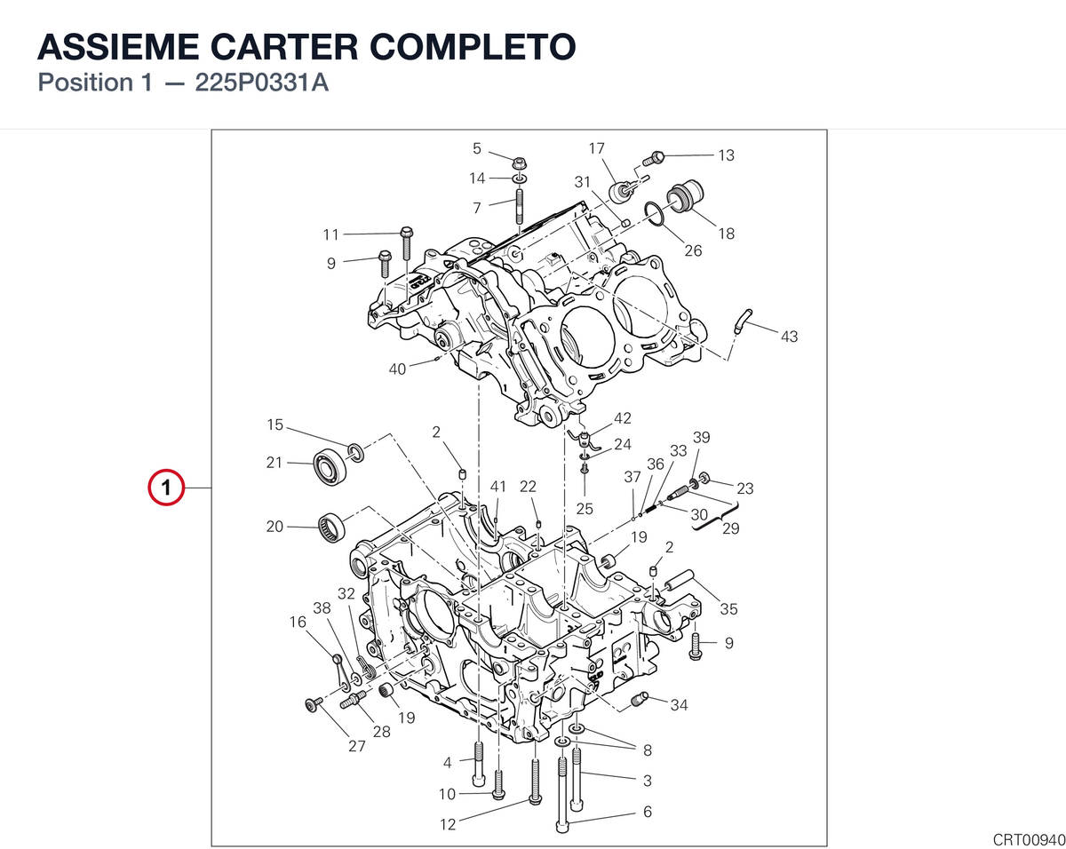 ASSIEME CARTER COMPLETO 225P0331A diagram position