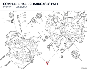 COMPLETE HALF-CRANKCASES PAIR 225Z0051A diagram position