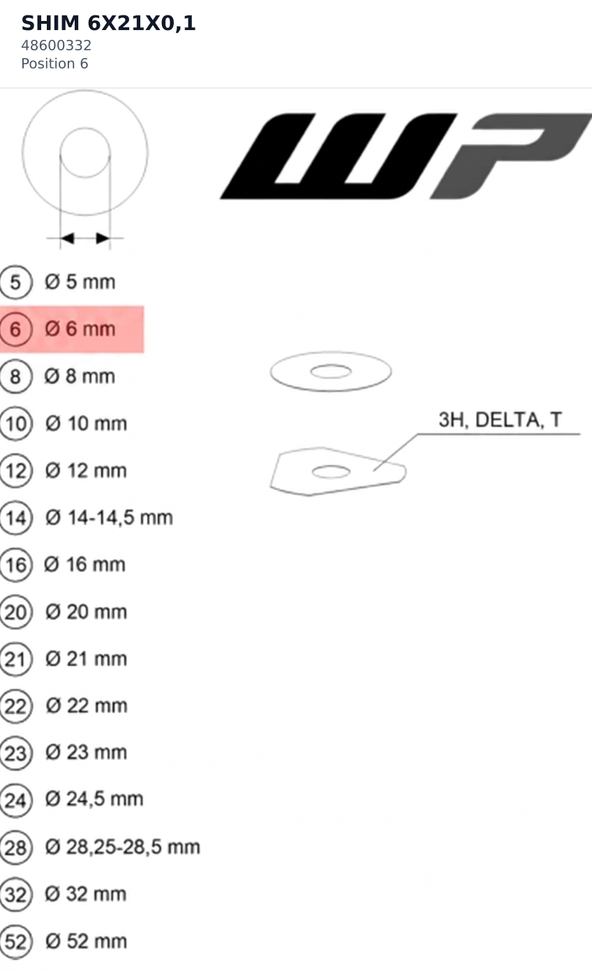 Diagram preview: SHIM 6X21X0,1 (48600332)