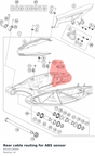 Diagram preview: Rear cable routing for ABS sensor (60142126000)