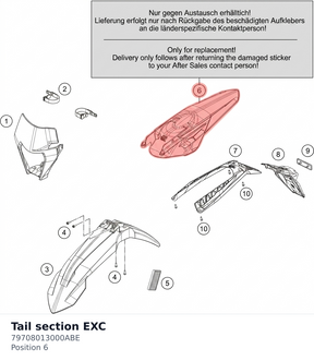 Diagram preview: Tail section EXC (79708013000ABE)