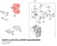 Diagram preview: SHIM 4,3X15X1,25MM GALVANIZED (61041088050)