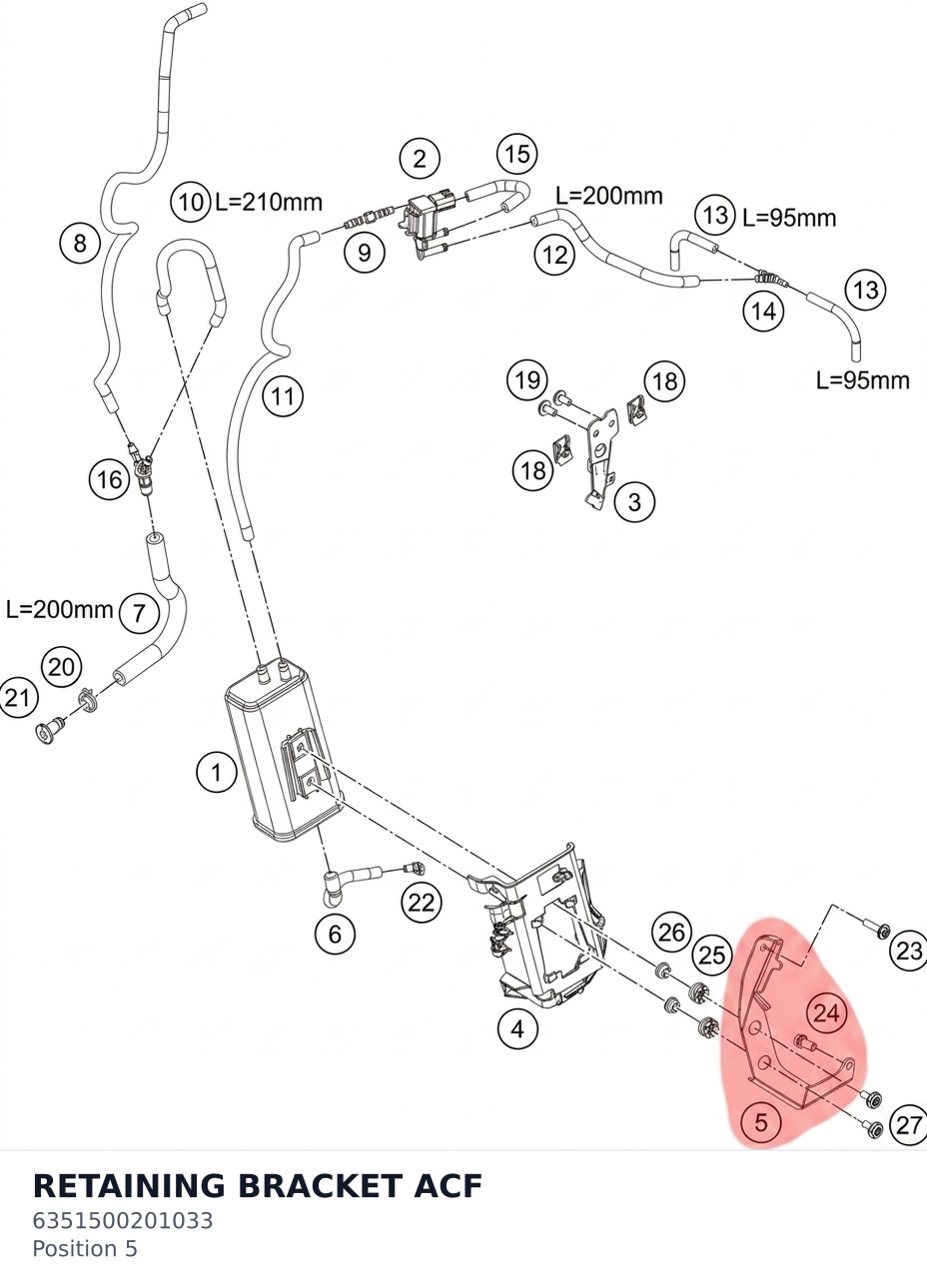 Diagram preview: RETAINING BRACKET ACF (6351500201033)