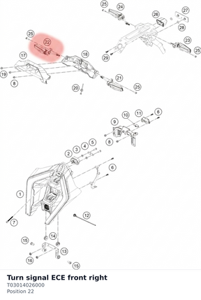 Diagram preview: Turn signal ECE front right (T03014026000)
