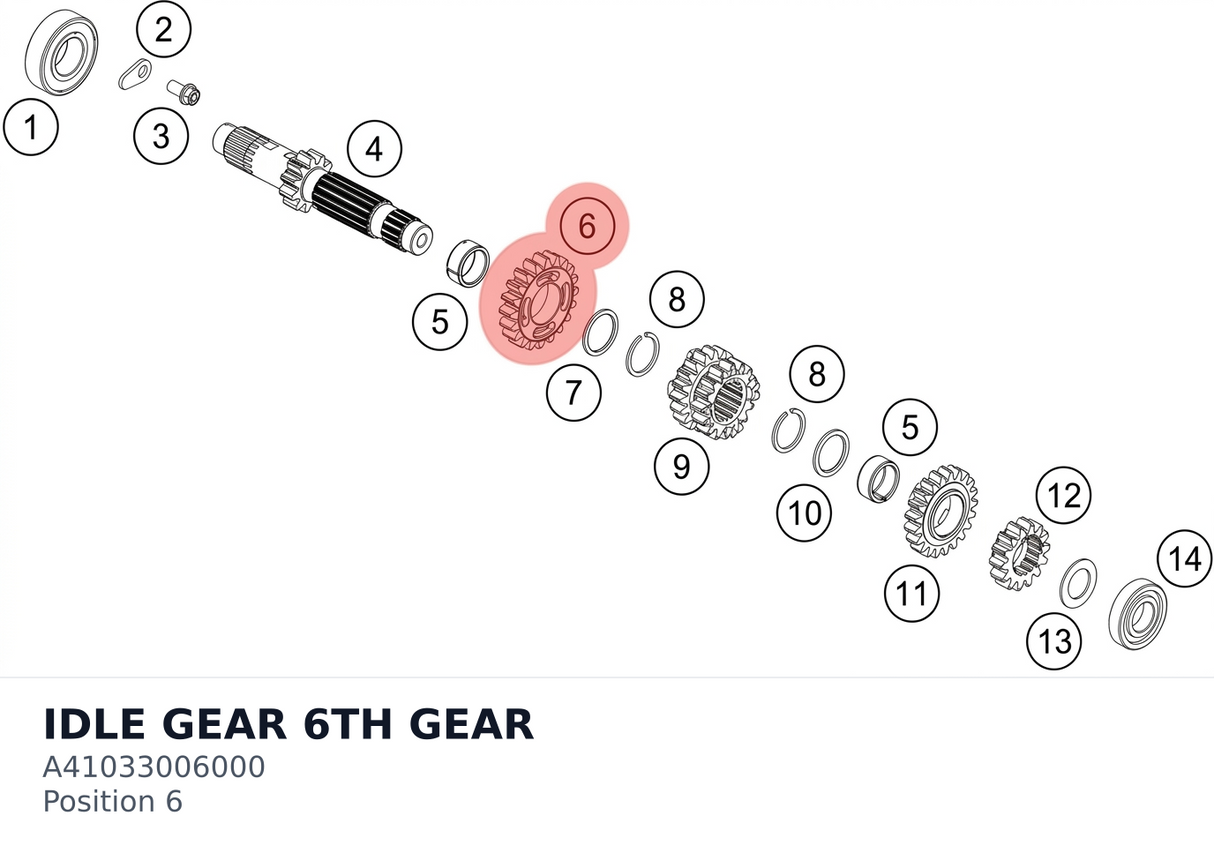 Diagram preview: IDLE GEAR 6TH GEAR (A41033006000)