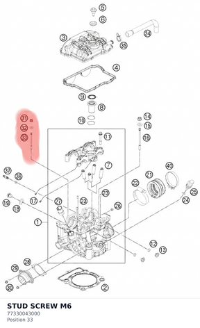 Diagram preview: STUD SCREW M6 (77330043000)