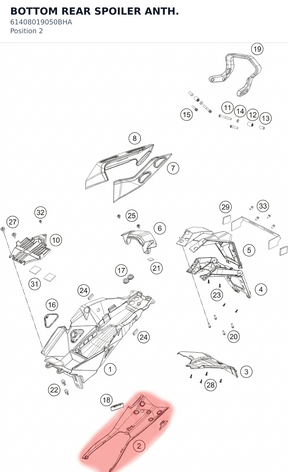 Diagram preview: BOTTOM REAR SPOILER ANTH. (61408019050BHA)