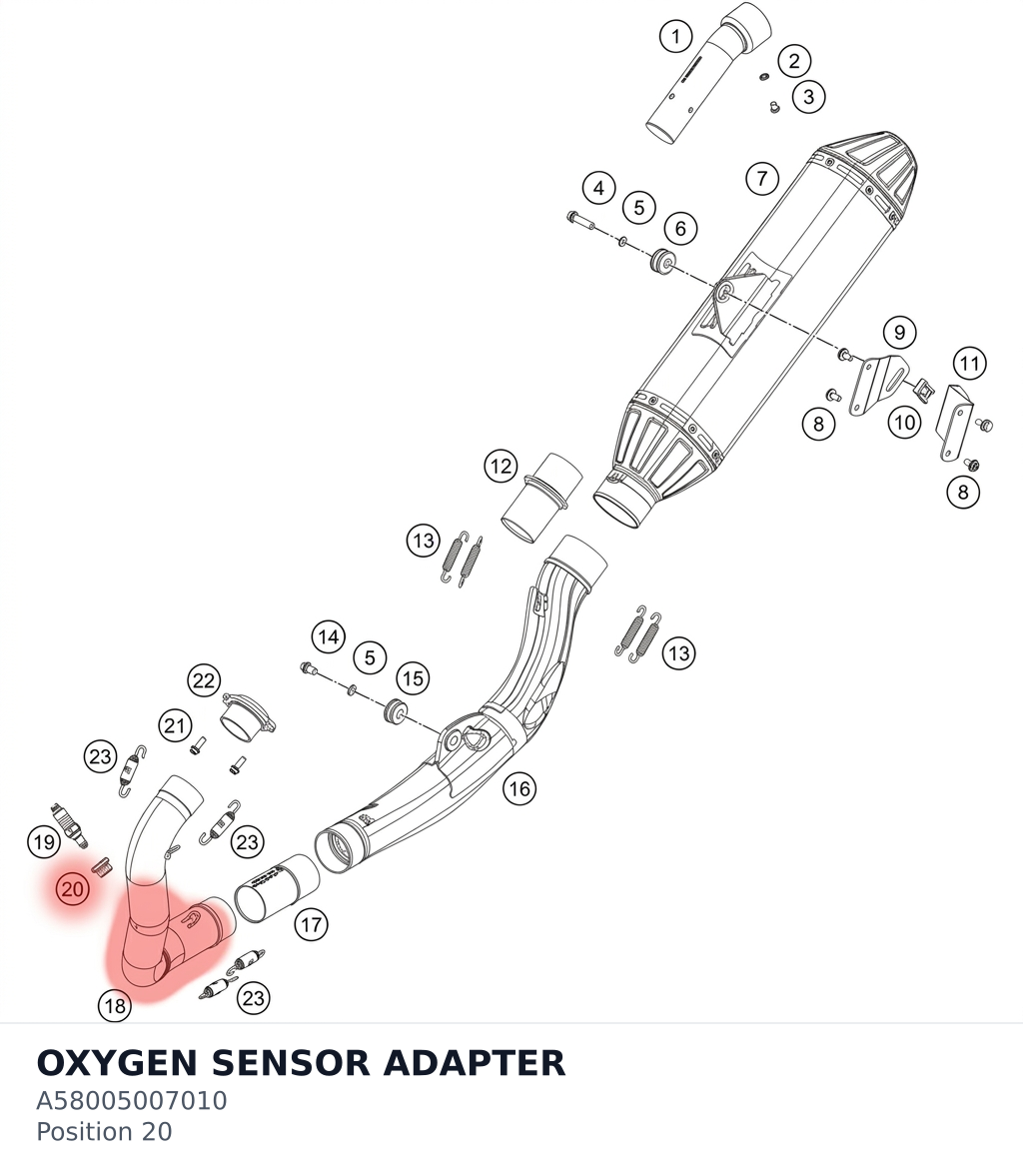 Diagram preview: OXYGEN SENSOR ADAPTER (A58005007010)