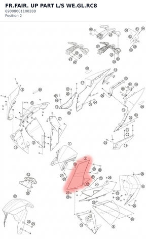 Diagram preview: FR.FAIR. UP PART L/S WE.GL.RC8 (6900800110028B)