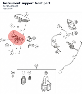Diagram preview: Instrument support front part (A62414060001)