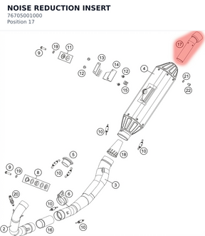 Diagram preview: NOISE REDUCTION INSERT (76705001000)