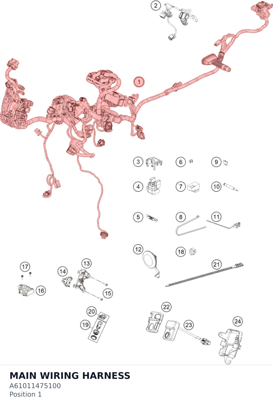 Diagram preview: MAIN WIRING HARNESS (A61011475100)