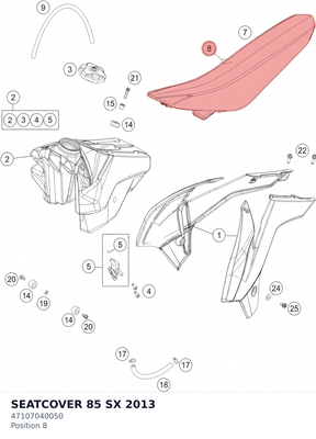 Diagram preview: SEATCOVER 85 SX           2013 (47107040050)