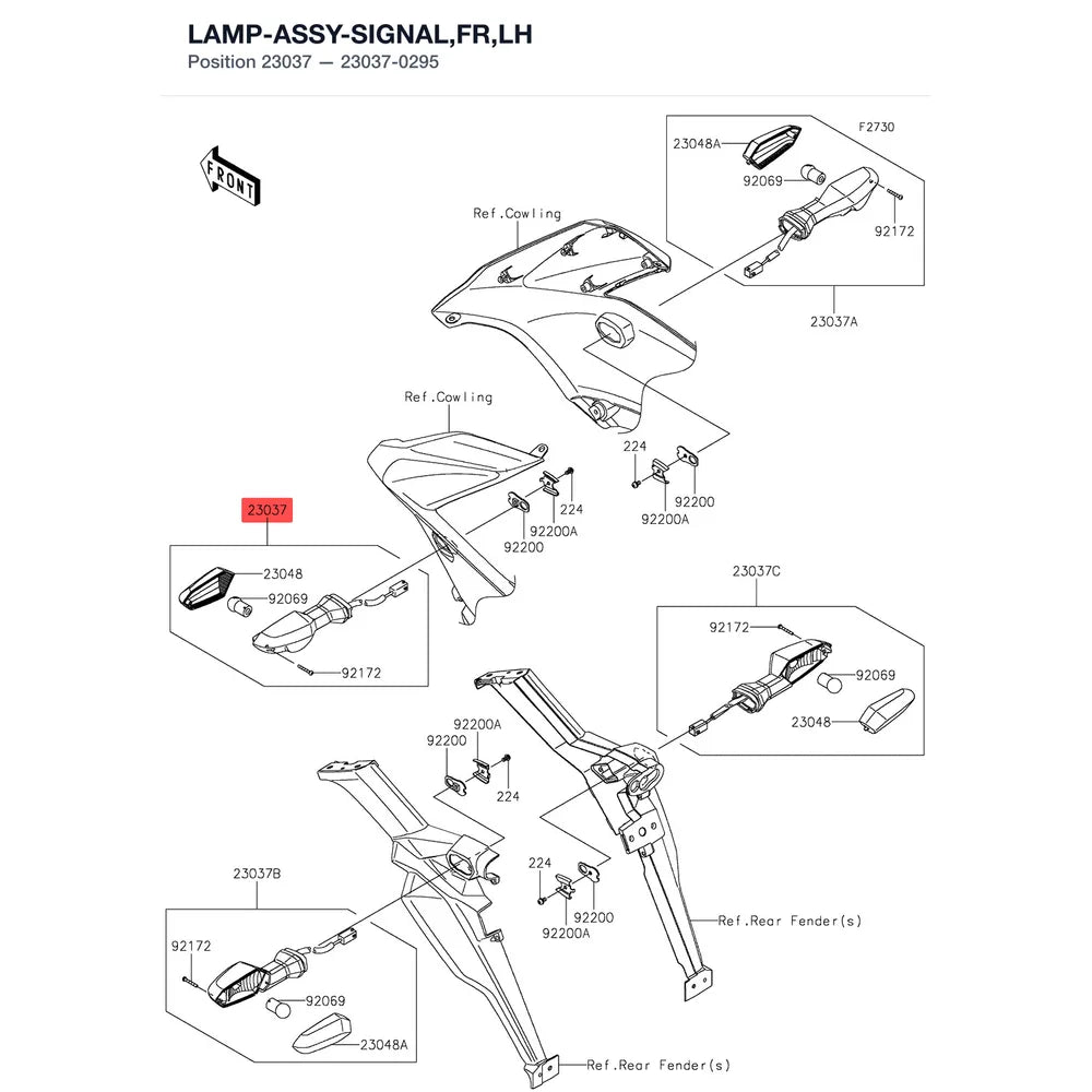Kawasaki OEM – LAMP-ASSY-SIGNAL,FR,L product image