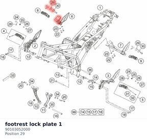 Diagram preview: footrest lock plate 1 (90103052000)