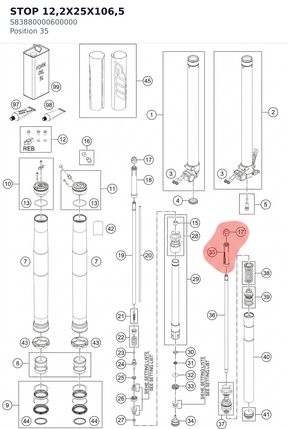 Diagram preview: STOP 12,2X25X106,5 (S83880000600000)