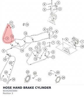 Diagram preview: HOSE HAND BRAKE CYLINDER (60342003000)
