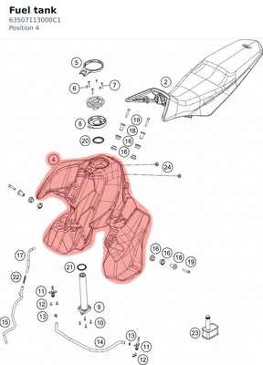 Diagram preview: Fuel tank (63507113000C1)