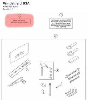 Diagram preview: Windshield USA (60708108000)