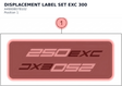 Diagram preview: DISPLACEMENT LABEL SET EXC 300 (A49008078102)