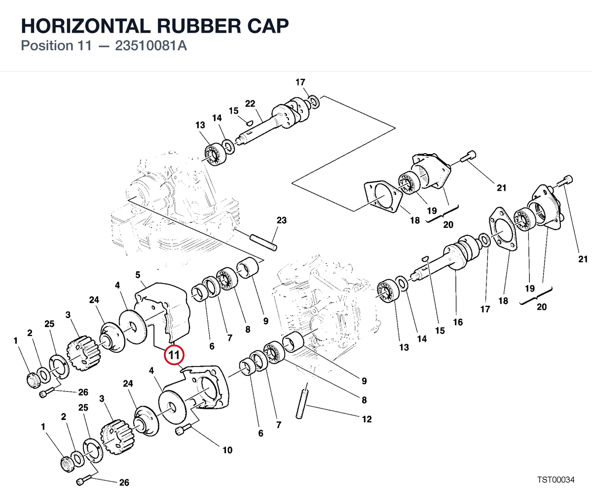 HORIZONTAL RUBBER CAP 23510081A diagram position