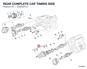 REAR COMPLETE CAP TIMING SIDE 23520211A diagram position