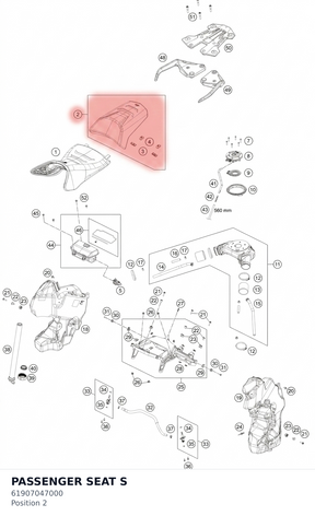 Diagram preview: PASSENGER SEAT S (61907047000)